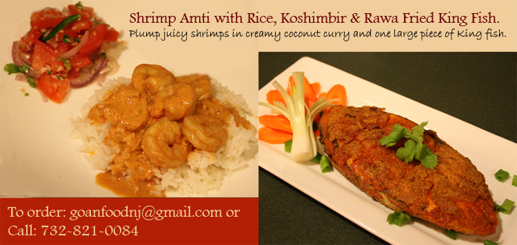 Shrimp Amti with Fried King fish